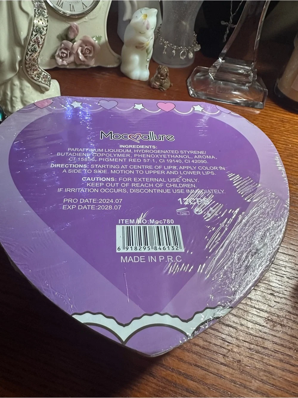 Magic Macallure Heart-Shaped Lipgloss Set - Purple